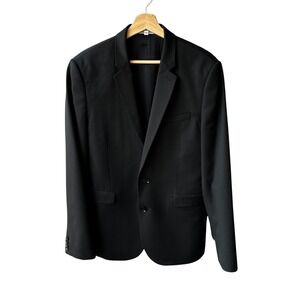 Express Blazer Jacket Innovator Skinny Fit Black Wool Blend Two Button Mens 40 R